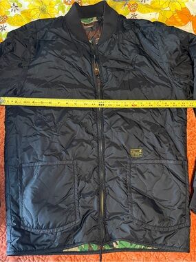 Obey Black Quilted Bomber Jacket with Camo Lining